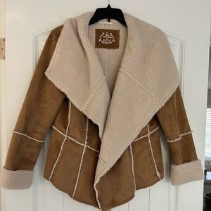 Prana Vegan Sheepskin wrap coat